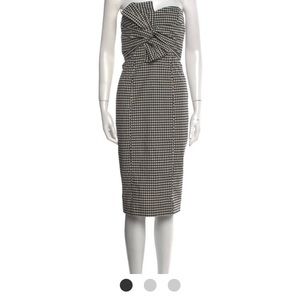 Veronica Beard black/white checked gingham strapless dress size 8